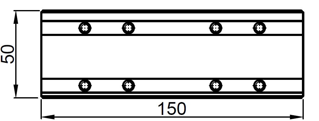 Стыковочная закладная 10х50 мм - 1 шт., (Винт М5х10 DIN7991 А2 - 4 шт. Приобретается отдельно)