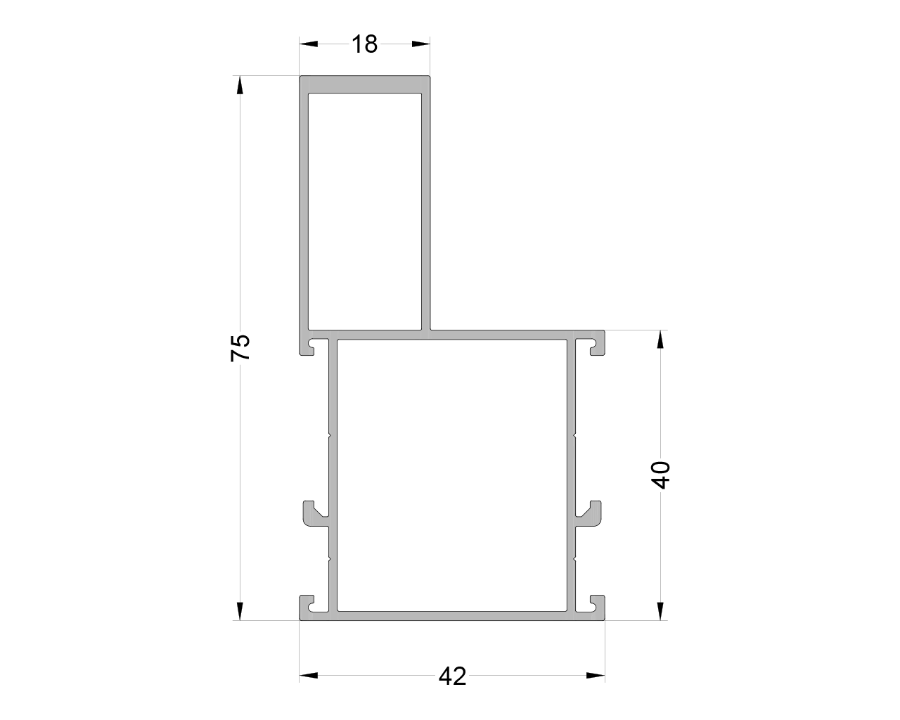 СтойкаS40 ALUMARK 75 мм без уса 6м неокрашенный. Рис. 1 СтойкаS40 ALUMARK 75 мм без уса 6м неокрашенный. Рис. 1