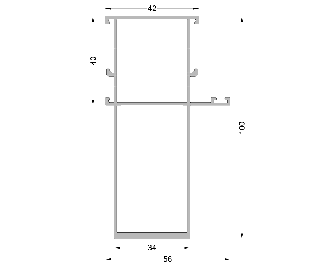 Стойка 100 мм с наружным пилоном 1 ус RAL 9016 6м.. Рис. 1 Стойка 100 мм с наружным пилоном 1 ус RAL 9016 6м.. Рис. 1