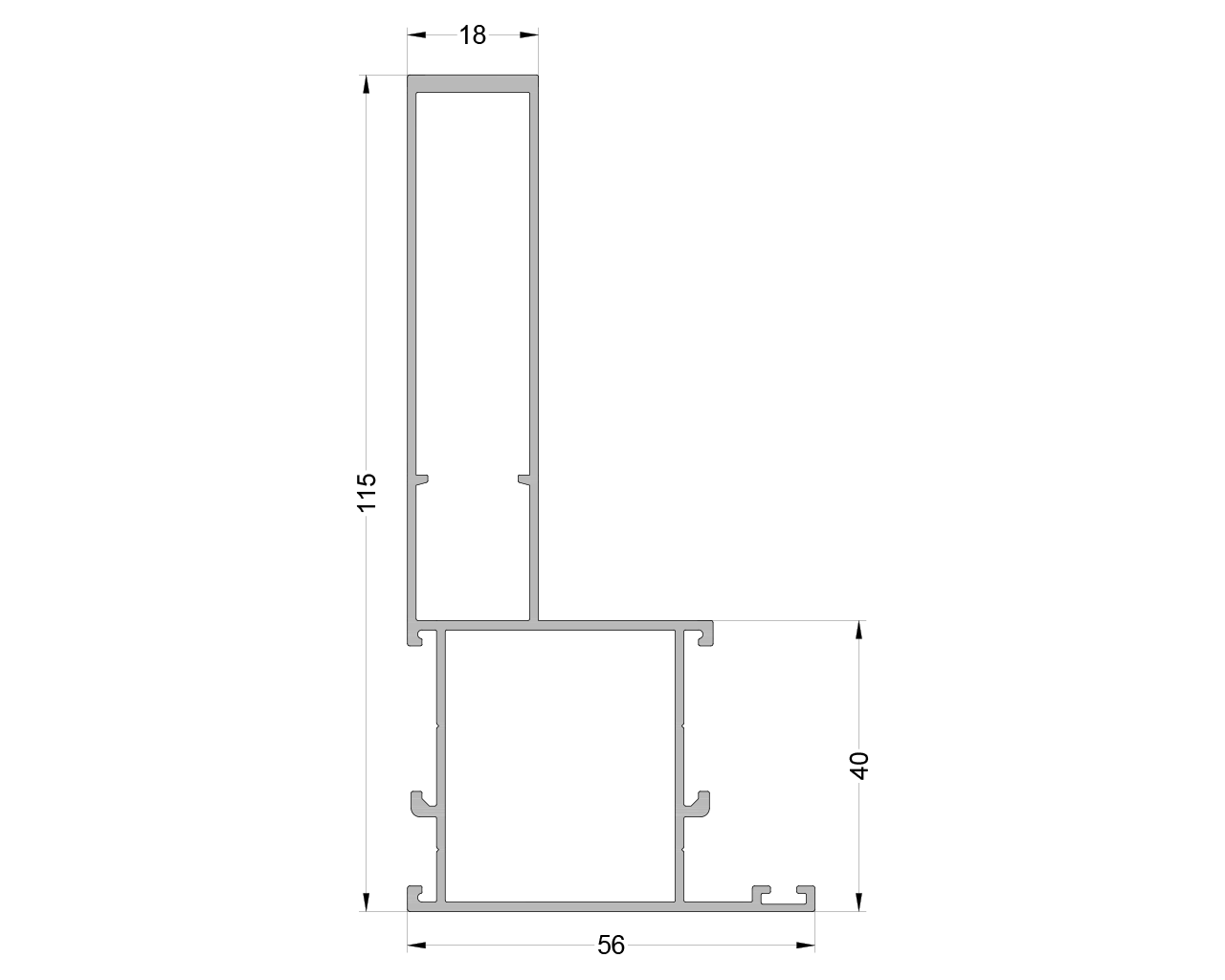 Стойка ALUMARK 115 мм 6,8м c 1 ус Неокрашенный. Рис. 1 Стойка ALUMARK 115 мм 6,8м c 1 ус Неокрашенный. Рис. 1