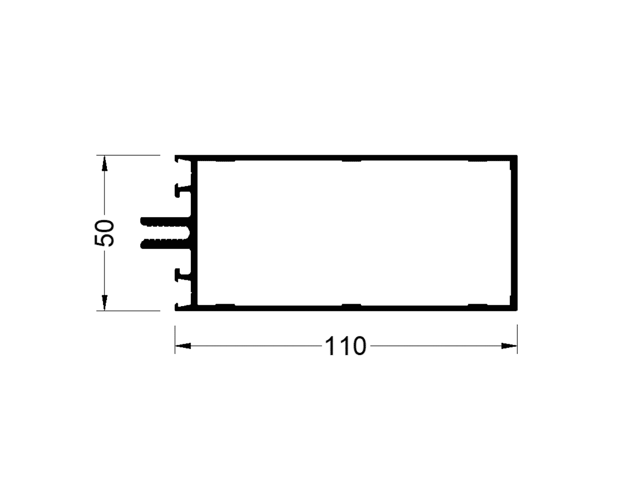Стойка и Ригель 110 мм 6,8м  RAL9016