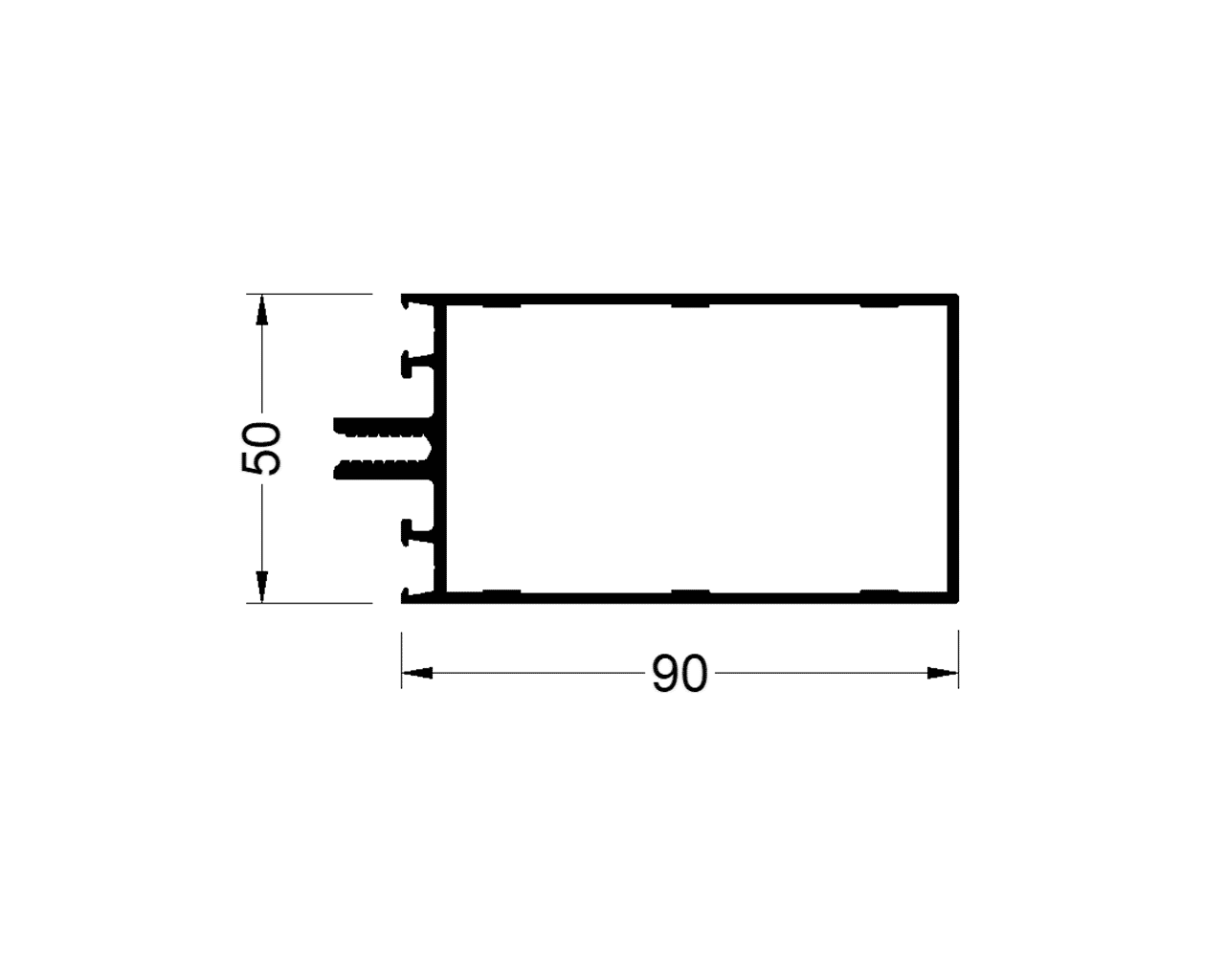Стойка и Ригель 90 мм 6,8м  9016. Рис. 1