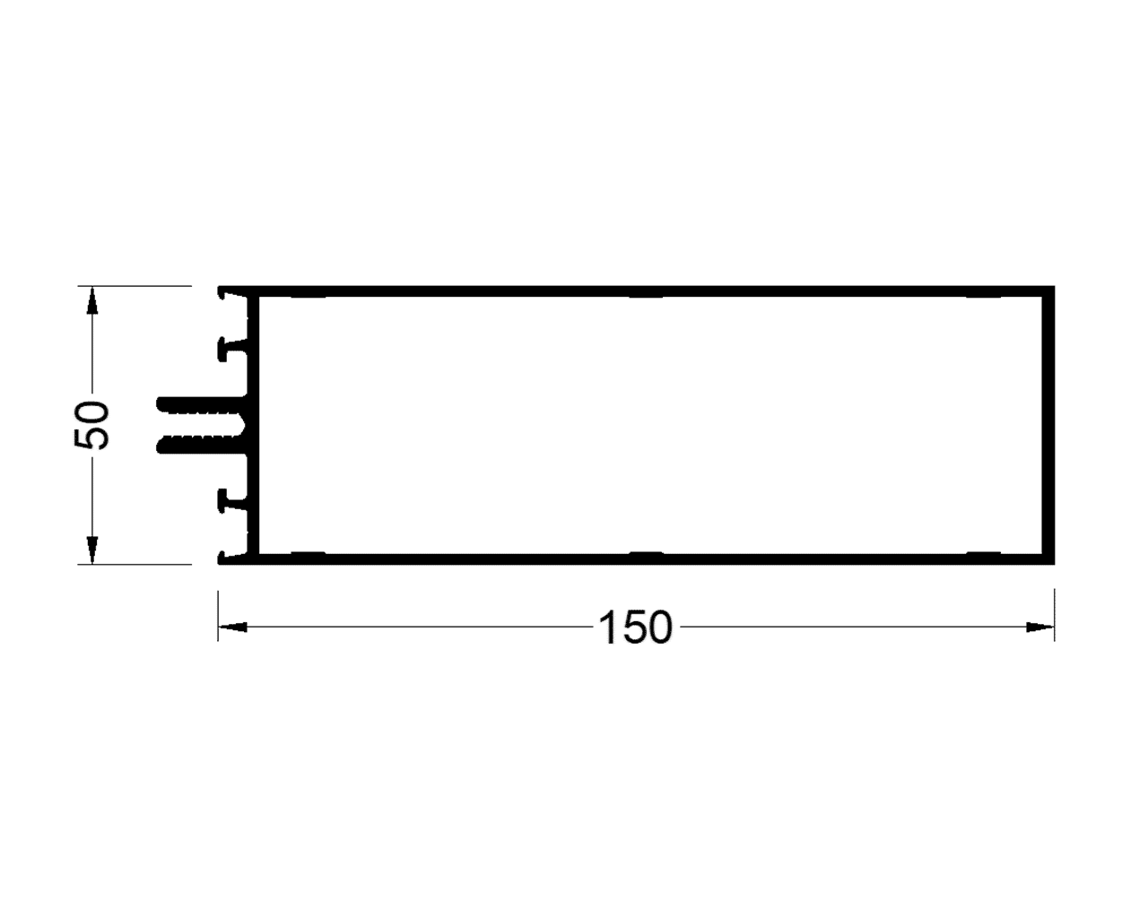 Стойка и ригель 150 мм 6,8м RAL9016. Рис. 1