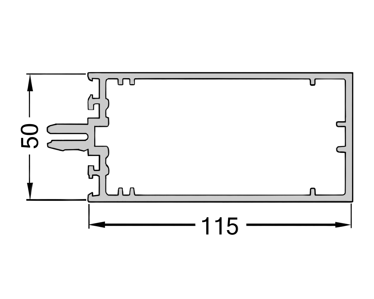 Стойка и ригель ALUMARK 115 мм 6.8м Белый RAL9016. Рис. 1