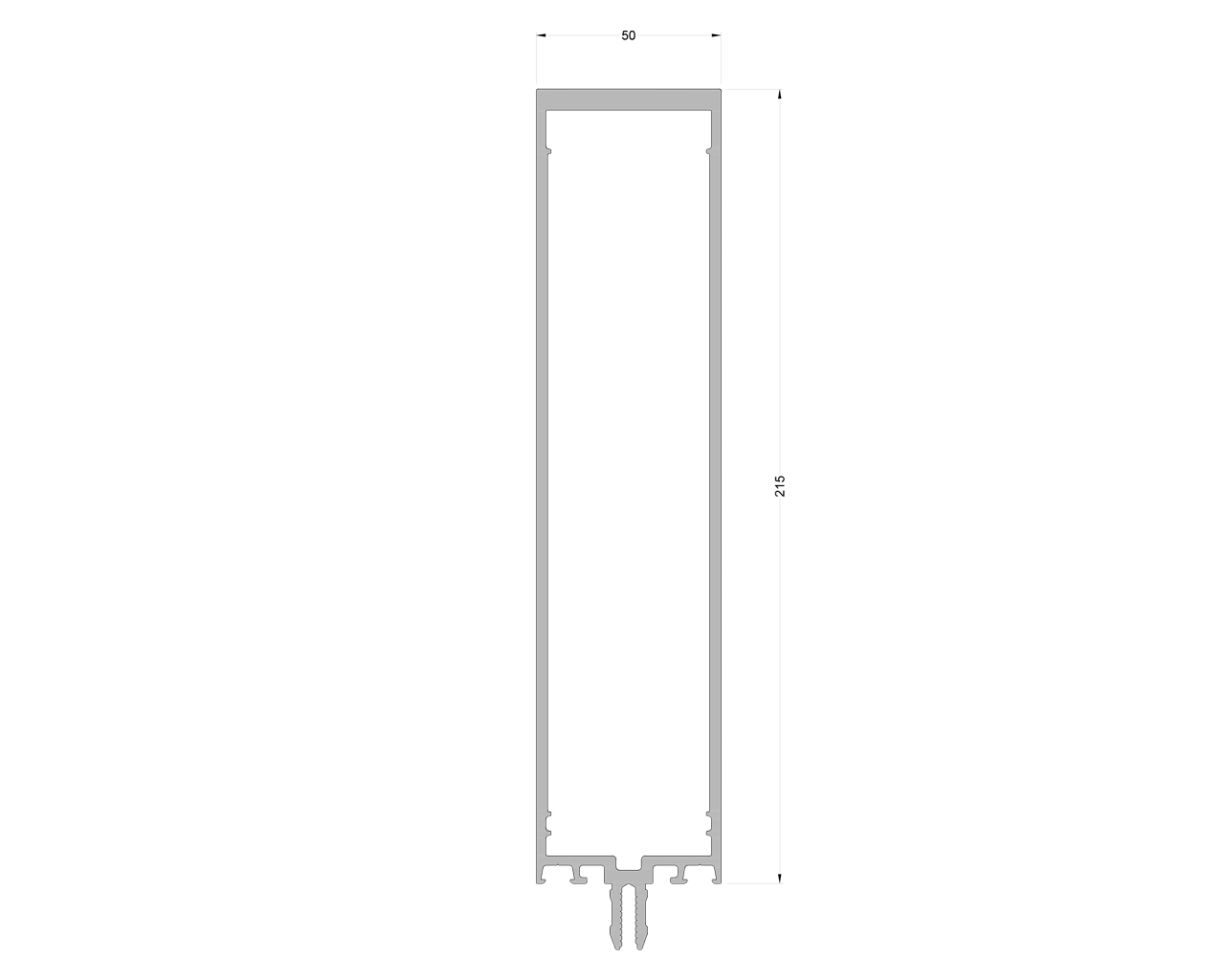 Стойка и ригель ALUMARK 215мм 6.5м неокрас. Рис. 1 Стойка и ригель ALUMARK 215мм 6.5м неокрас. Рис. 1