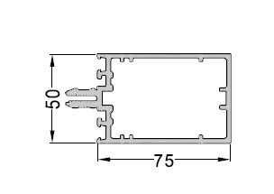Стойка и ригель ALUMARK 75 мм 6,8м Белый RAL9016. Рис. 2