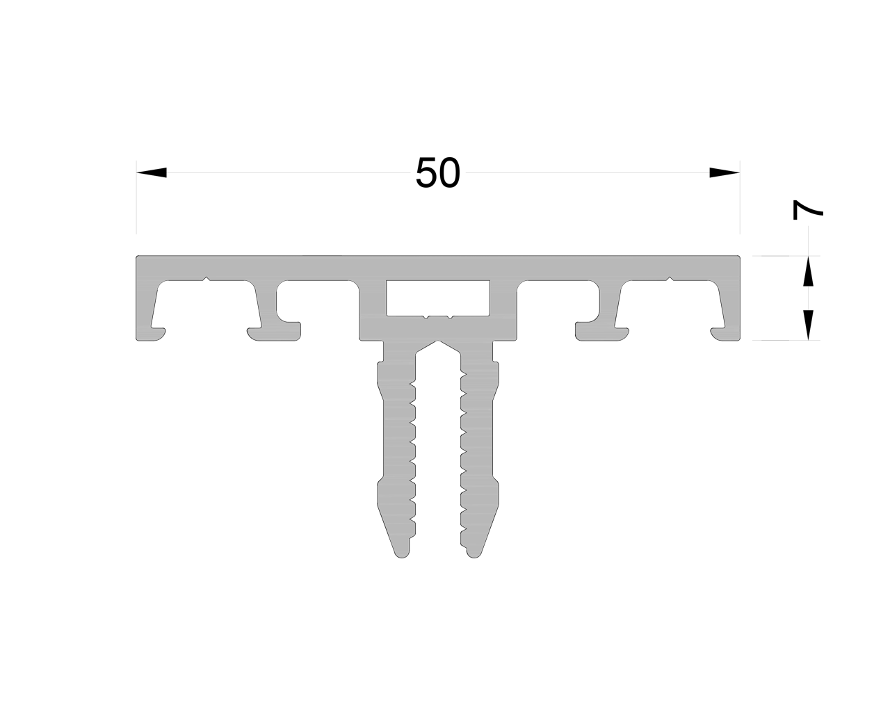 Стойка и ригель ALUMARK 7 мм 6м неокрашенный. Рис. 1 Стойка и ригель ALUMARK 7 мм 6м неокрашенный. Рис. 1
