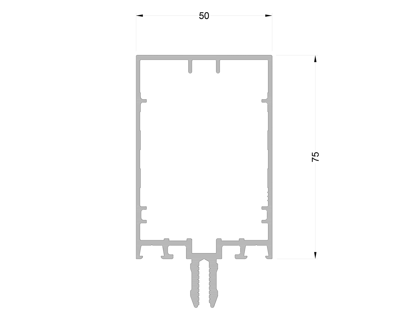Стойка и ригель L ALUMARK 75 мм 6,8м Белый RAL9016