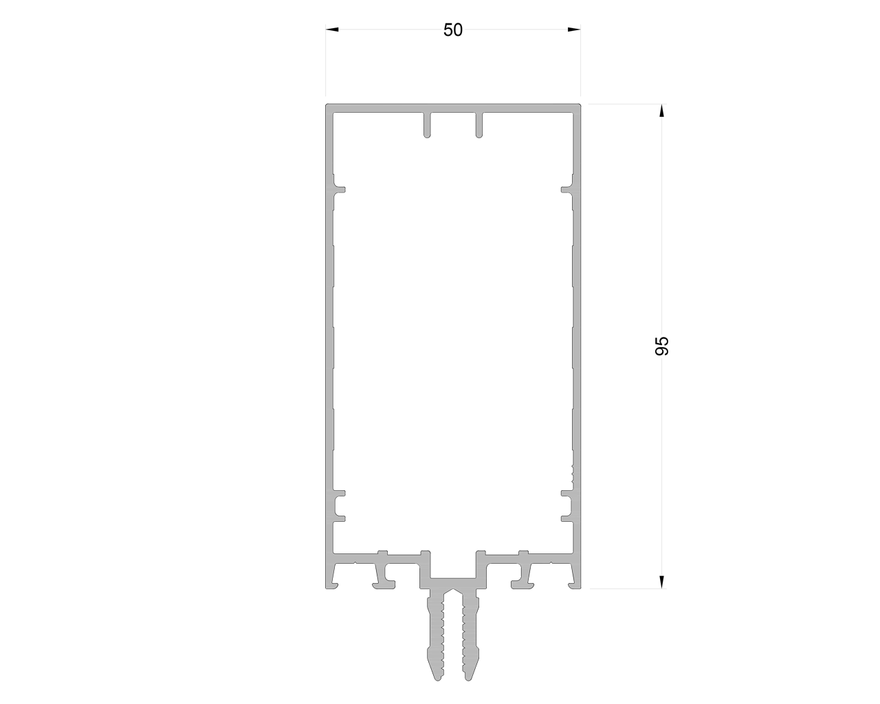 Стойка и ригель L ALUMARK 95 мм 6.8м RAL9016. Рис. 1 Стойка и ригель L ALUMARK 95 мм 6.8м RAL9016. Рис. 1