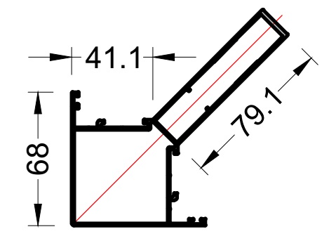 Стойка  угловая ALUMARK 146,7мм 6,8м Неокрашенный. Рис. 1