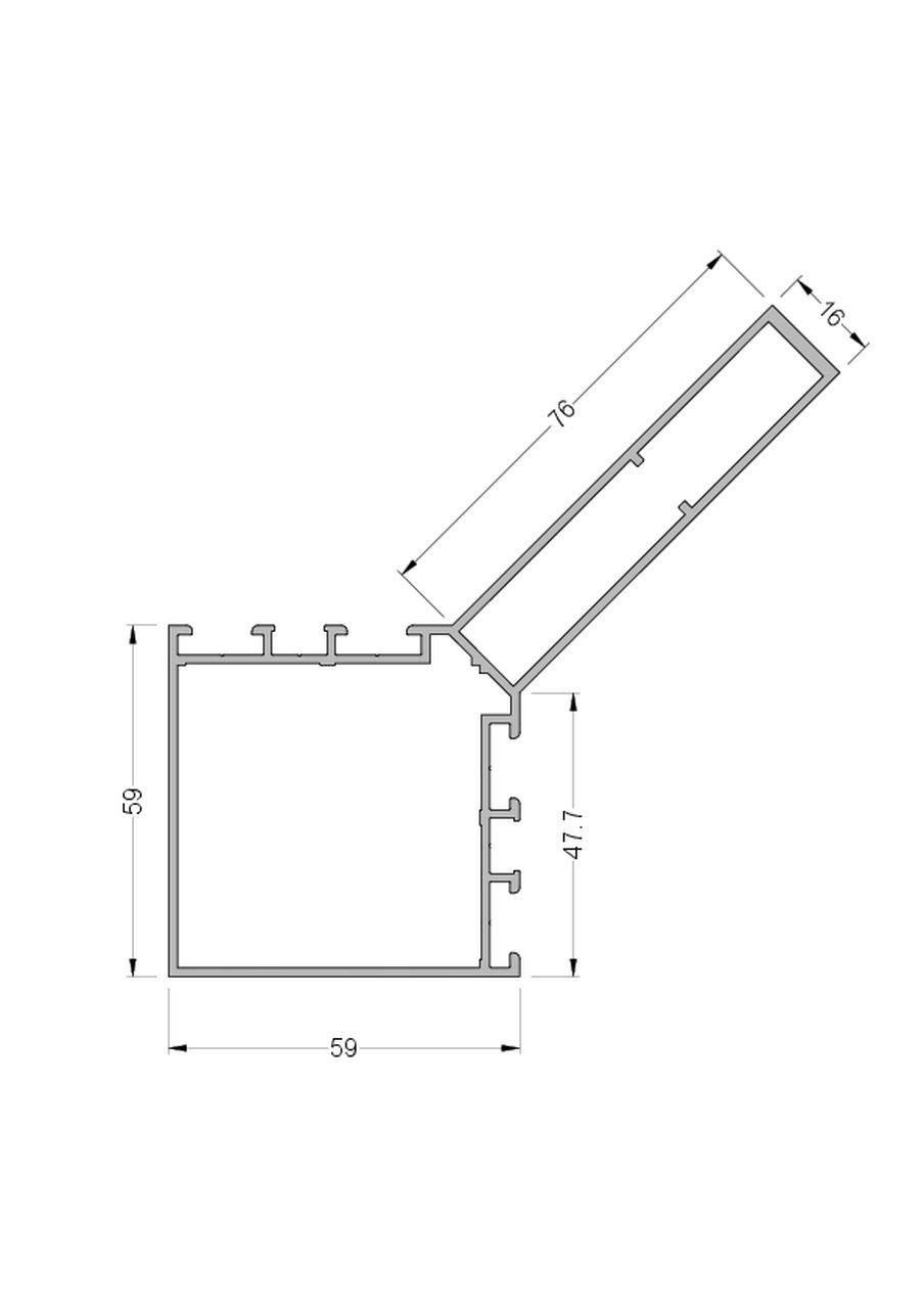 Стойка угловая ALUMARK 6м Неокрашеный