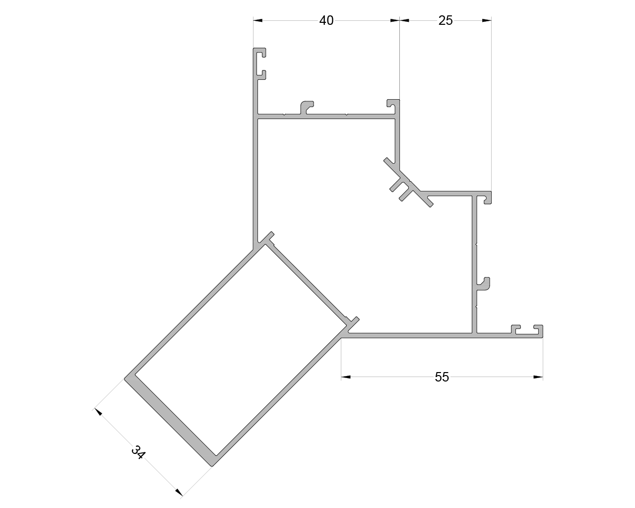 Стойка угловая с наружным пилоном неокраш. 6м.. Рис. 1 Стойка угловая с наружным пилоном неокраш. 6м.. Рис. 1