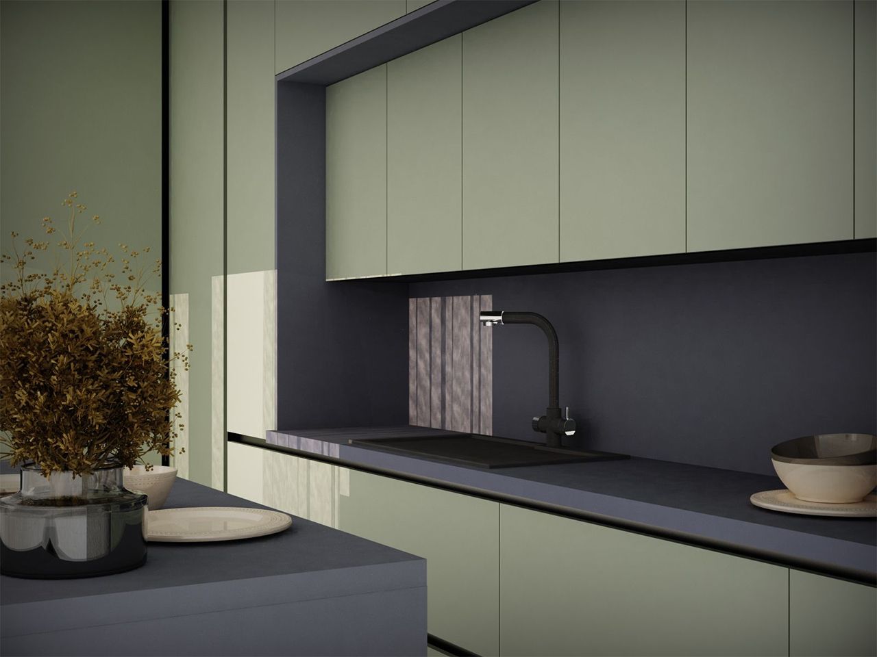 Столешница-постформинг FS014 S2 Грифель R3 3000х600х38 мм. Рис. 3