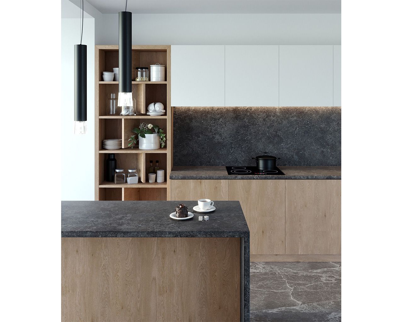 Столешница-постформинг R3 FS820 S6 Трюфель антрацит, ELEGANCE, 4200*600*38 мм. Рис. 3