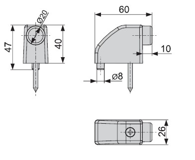 Стопор-отбойник HS, белый (RAL 9016). Рис. 2