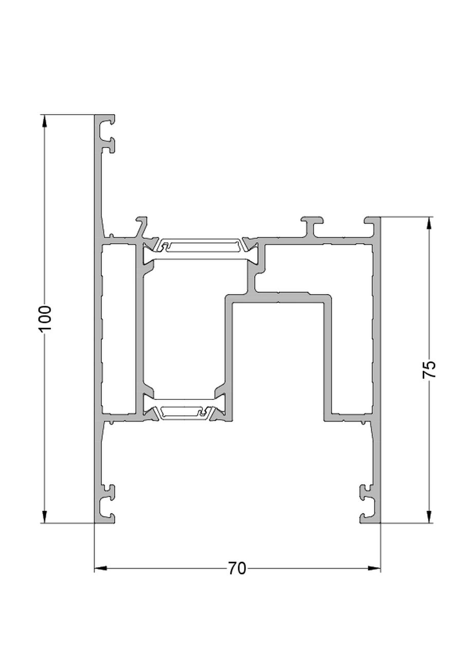 Створка S158, 100/75 мм, 6.5 м неокрас. Рис. 1 Створка S158, 100/75 мм, 6.5 м неокрас. Рис. 1