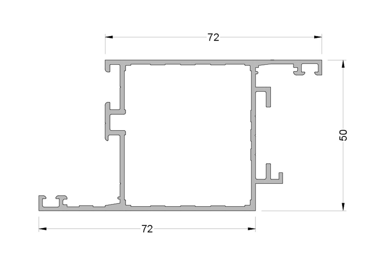 Створка дверная ALUMARK-Z 72/72 мм 6.5м RAL9016. Рис. 1 Створка дверная ALUMARK-Z 72/72 мм 6.5м RAL9016. Рис. 1