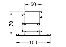 Створка дверная ALUMARK 100/50 мм 6.5м Белый RAL9016. Рис. 1