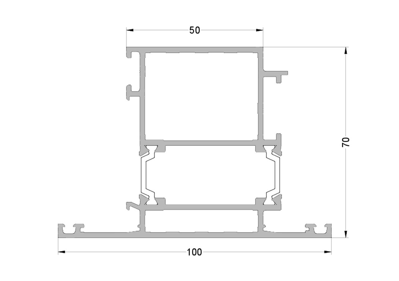 Створка дверная ALUMARK 100/50 мм 6.5м Белый RAL9016. Рис. 2