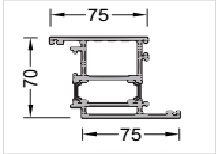 Створка дверная ALUMARK 75/75 мм 6.5м Белый RAL9016. Рис. 1