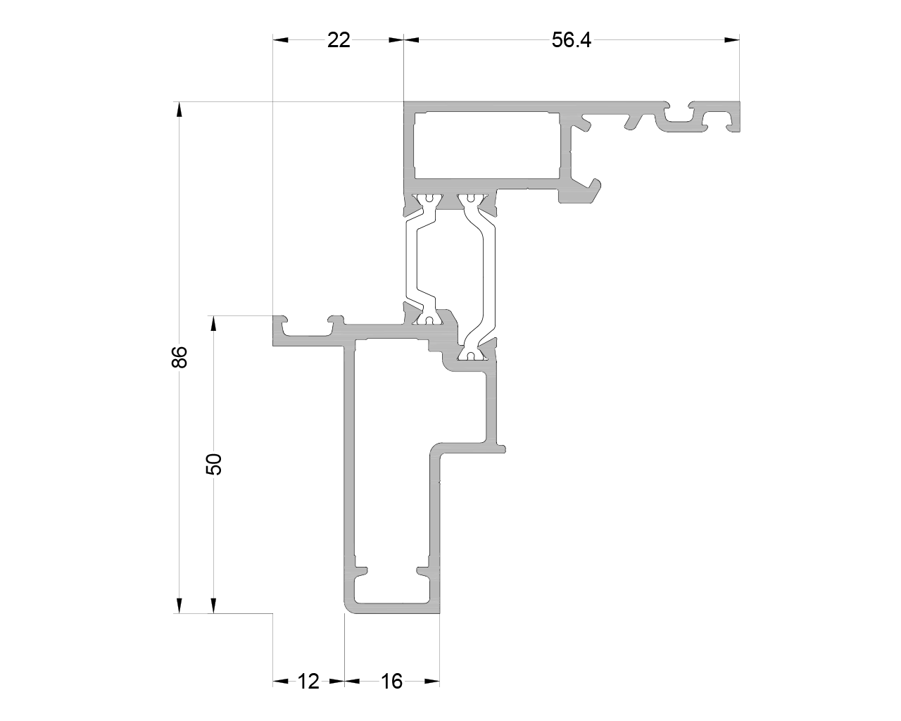Створка мансардного окна ALUMARK 78,4/86 мм 6м неокрашенный. Рис. 1 Створка мансардного окна ALUMARK 78,4/86 мм 6м неокрашенный. Рис. 1