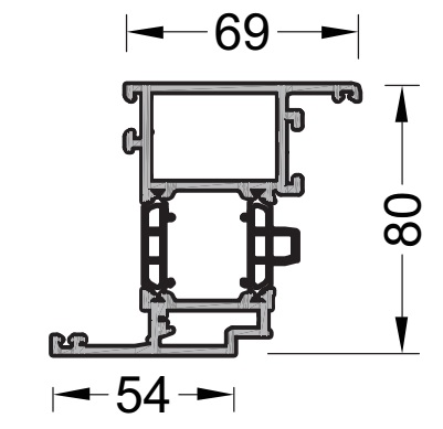 Створка оконная ALUMARK54/69 мм 6м Белый RAL9016. Рис. 1