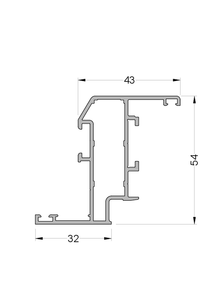 Створка оконная ALUMARK 32/43 мм 6м RAL9016