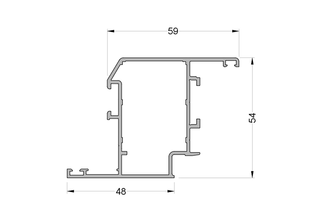 Створка оконная ALUMARK 48/59 мм 6м RAL9016. Рис. 1 Створка оконная ALUMARK 48/59 мм 6м RAL9016. Рис. 1
