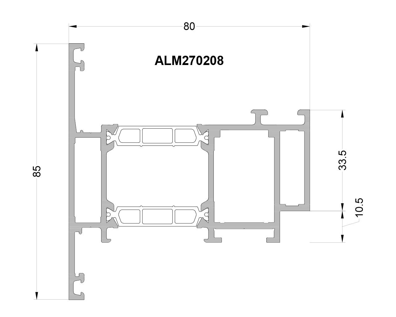 Створка оконная ALUMARK наружного открывания 85/34 мм 6м Белый RAL9016. Рис. 1