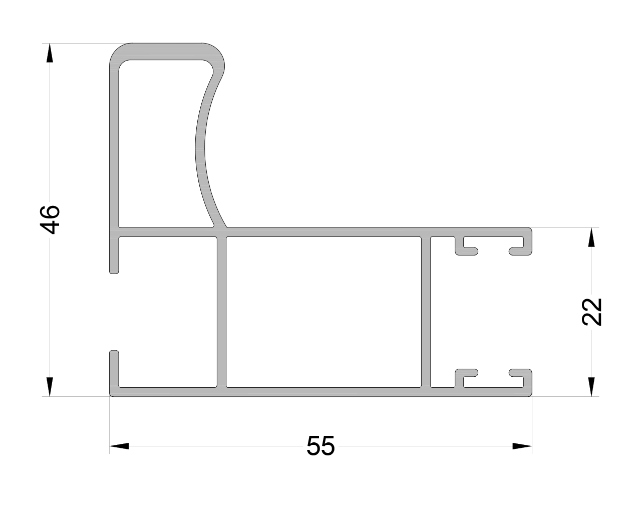 Створка сдвижная боковая с пилоном 6м RAL9016. Рис. 1 Створка сдвижная боковая с пилоном 6м RAL9016. Рис. 1