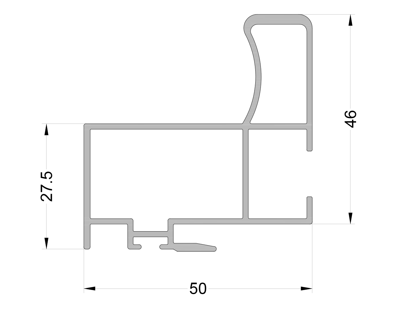 Створка сдвижная центральная с пилоном ALUMARK 6м RAL9016. Рис. 1 Створка сдвижная центральная с пилоном ALUMARK 6м RAL9016. Рис. 1