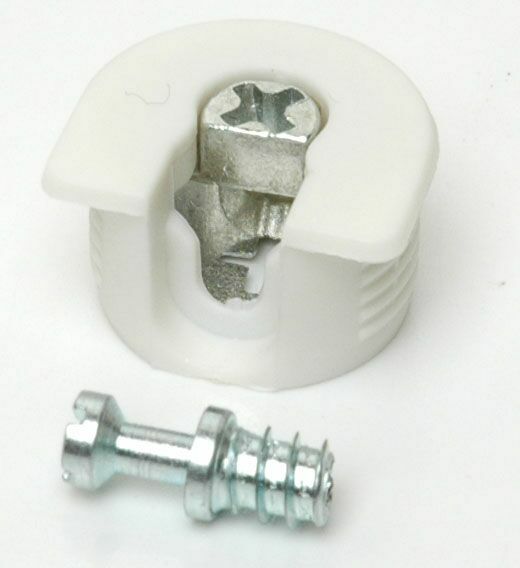 Стяжка-полкодерж. д/плиты 16мм, +дюбель L=7.5мм FIRMAX, цинк, никель, пласт, белая (2части)