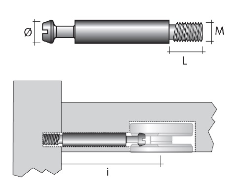 TE138 Дюбель для эксцентрика STRONG, М6x35 мм, сталь, цинк. покр.. Рис. 2 TE138 Дюбель для эксцентрика STRONG, М6x35 мм, сталь, цинк. покр.. Рис. 2