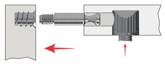 TRIO Стяжка коническая для плит 16 мм, D=15мм, с винтом. Рис. 3