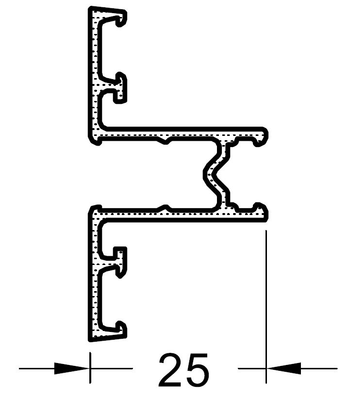 Термоизолятор ригеля для заполнения до 18мм 6м. Рис. 1 Термоизолятор ригеля для заполнения до 18мм 6м. Рис. 1