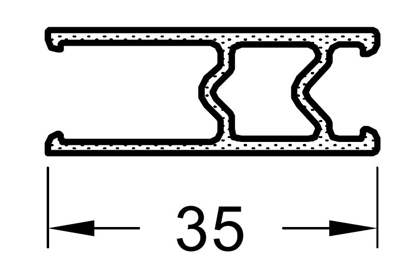 Термоизолятор стойки ALUMARK для заполнения 20-28мм, 6.8м