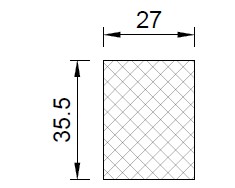 Термовставка из пенополистирола 27*35,5 мм, 1 метр для 280313. Рис. 1