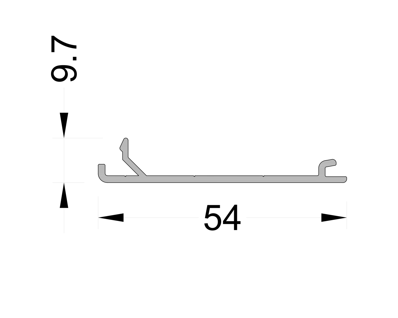 Торцевая накладка вертикальная  ALUMARK 6.0 RAL 9016. Рис. 1