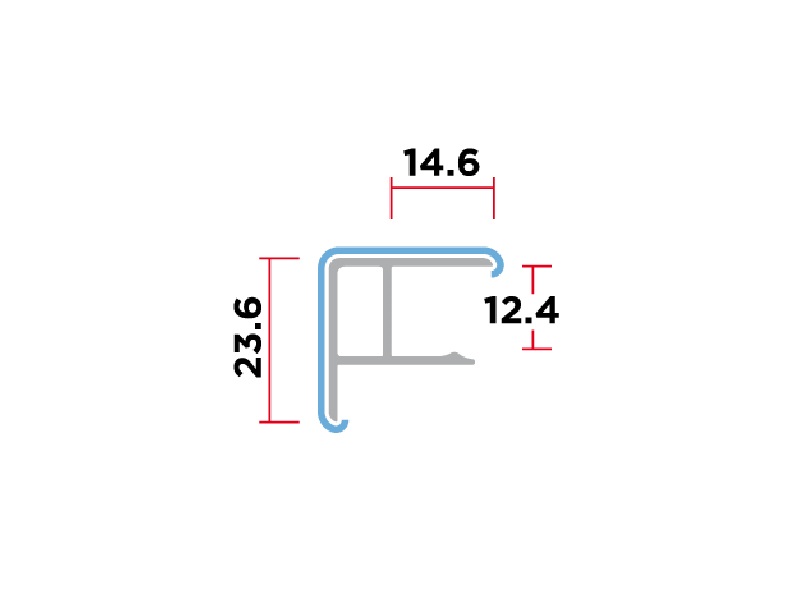 Заглушка торцевая/соединитель 90° кухонного цоколя ALPHALUX, L=0.66м, зеркальный, пластик+алюминиевая фольга. Рис. 2 Заглушка торцевая/соединитель 90° кухонного цоколя ALPHALUX, L=0.66м, зеркальный, пластик+алюминиевая фольга. Рис. 2