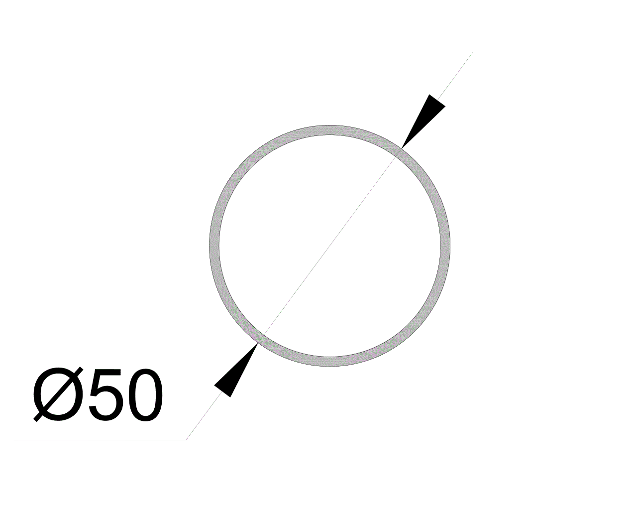 Труба алюминиевая ALUMARK Ф50 мм 6м Белая RAL9016. Рис. 1