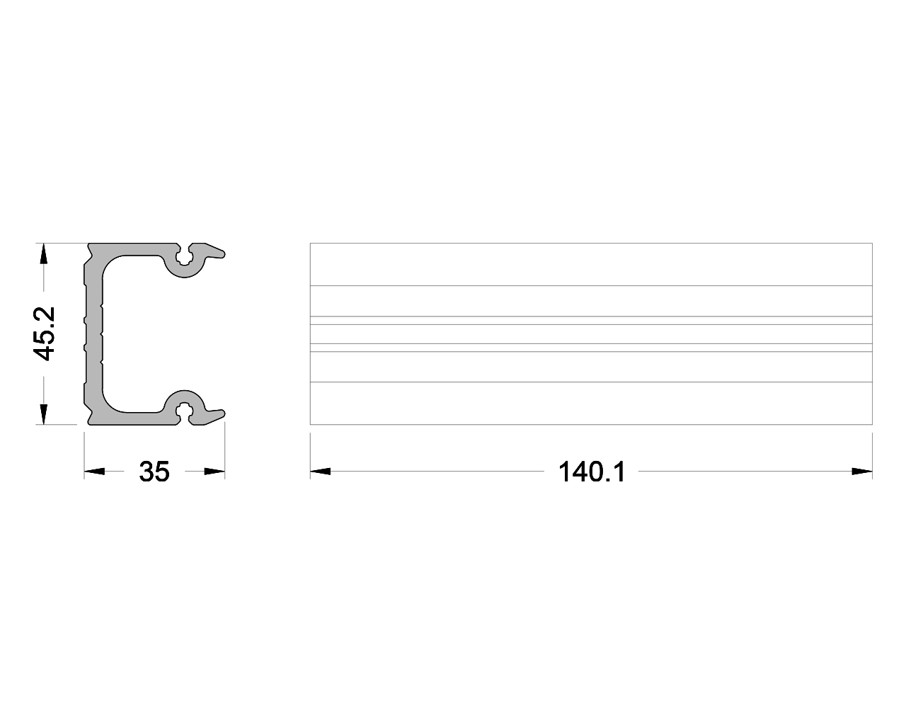 Т-соединитель ALUMARK для ригеля 157150 140 мм. Рис. 1