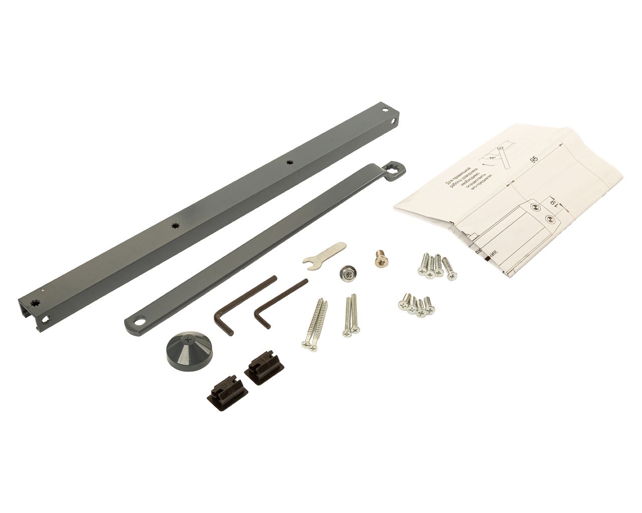 Тяга скользящая для доводчика ELM0604%, с ФОП, антрацит (RAL7016), Elementis. Рис. 1