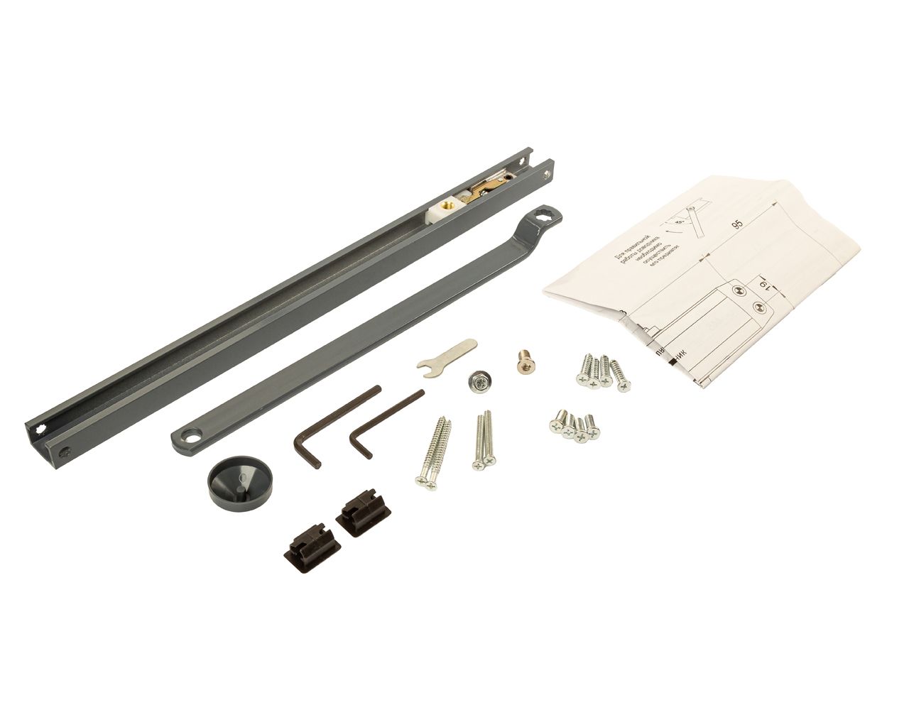 Тяга скользящая для доводчика ELM0604%, с ФОП, антрацит (RAL7016), Elementis. Рис. 2 Тяга скользящая для доводчика ELM0604%, с ФОП, антрацит (RAL7016), Elementis. Рис. 2