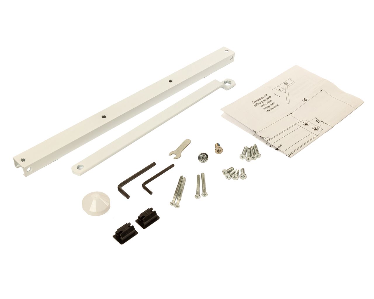 Тяга скользящая для доводчика ELM0604%, с ФОП, белая (RAL9016), Elementis. Рис. 1 Тяга скользящая для доводчика ELM0604%, с ФОП, белая (RAL9016), Elementis. Рис. 1