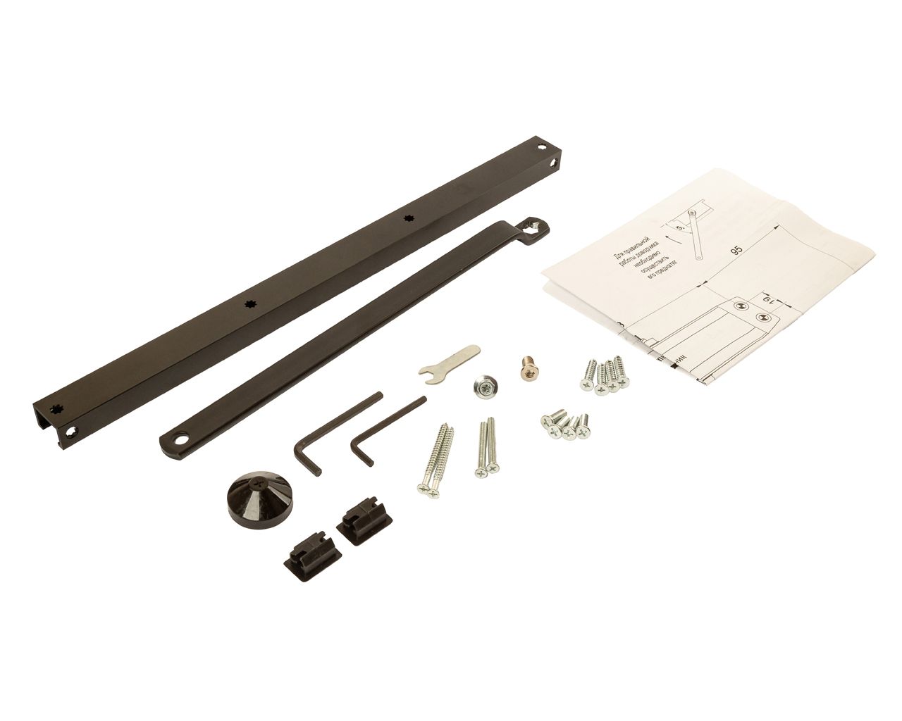 Тяга скользящая для доводчика ELM0604%, с ФОП, чёрная (RAL9005), Elementis. Рис. 1 Тяга скользящая для доводчика ELM0604%, с ФОП, чёрная (RAL9005), Elementis. Рис. 1