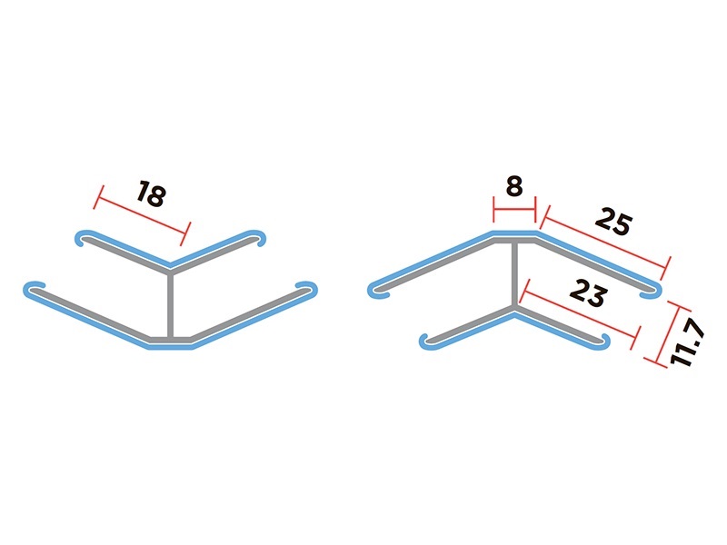 Углов. соед. эл-т цоколя, 135°, H=100 мм, алюм.. Рис. 3