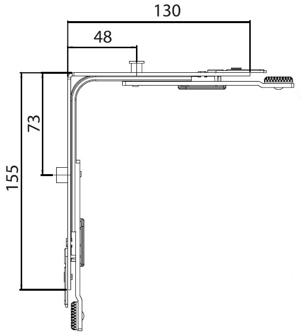 Угловая передача противовзломная (155СЦх130ПЦмм) Elementis 2. Рис. 2 Угловая передача противовзломная (155СЦх130ПЦмм) Elementis 2. Рис. 2