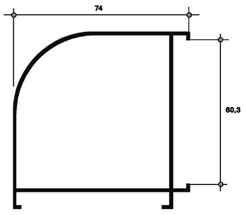 Угол поворотный ESQU/02X (167) 60х60, 6м Белый. Рис. 1 Угол поворотный ESQU/02X (167) 60х60, 6м Белый. Рис. 1