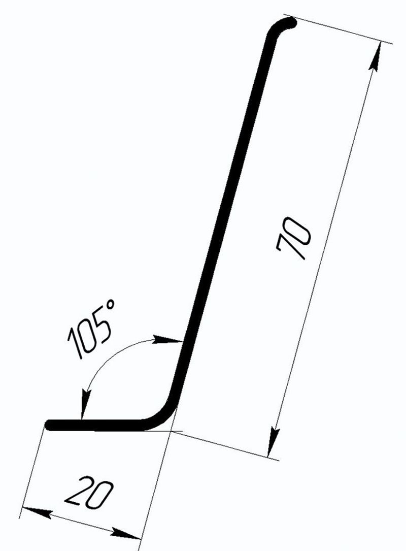 Уголок ART 70х20х2мм 105 градусов белый 6,0 м (ART0070). Рис. 2 Уголок ART 70х20х2мм 105 градусов белый 6,0 м (ART0070). Рис. 2