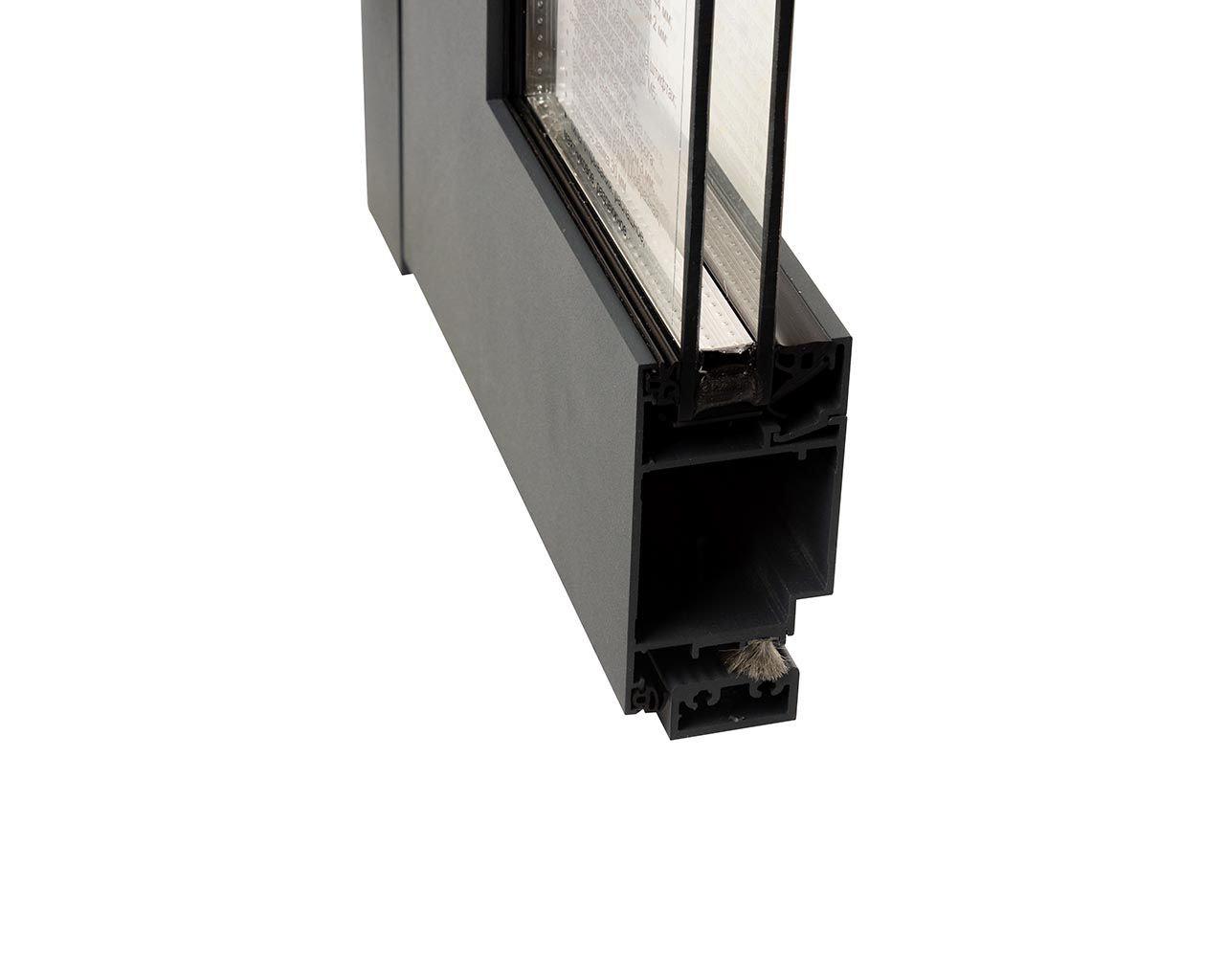 Уголок - Дверь S44 Цвет RAL7016 муар, 2 петли GIESSE Classic, подставка ЛДСП 16мм, стеклопакет 20мм, наклейка. Рис. 2